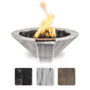 The Outdoor Plus - Cazo GFRC Wood Grain Concrete Round Fire & Water Bowl 32"