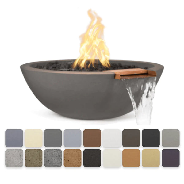 The Outdoor Plus - Sedona GFRC Concrete Round Fire and Water Bowl 27"