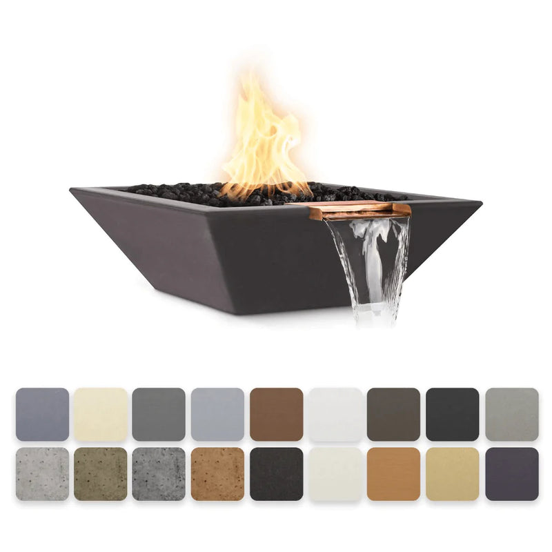 The Outdoor Plus - Maya GFRC Concrete Square Fire & Water Bowl 36"
