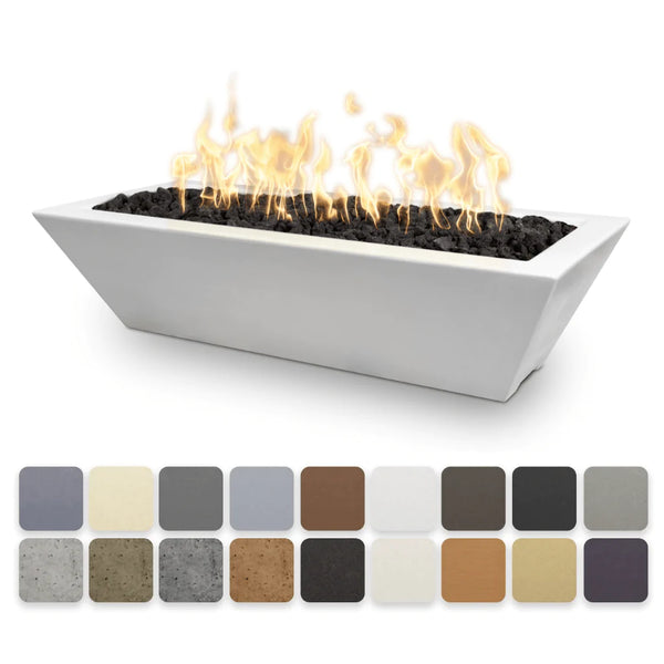 The Outdoor Plus Linear Maya GFRC Concrete Fire Bowl 48" - Perfect for Pools with Fire Bowls