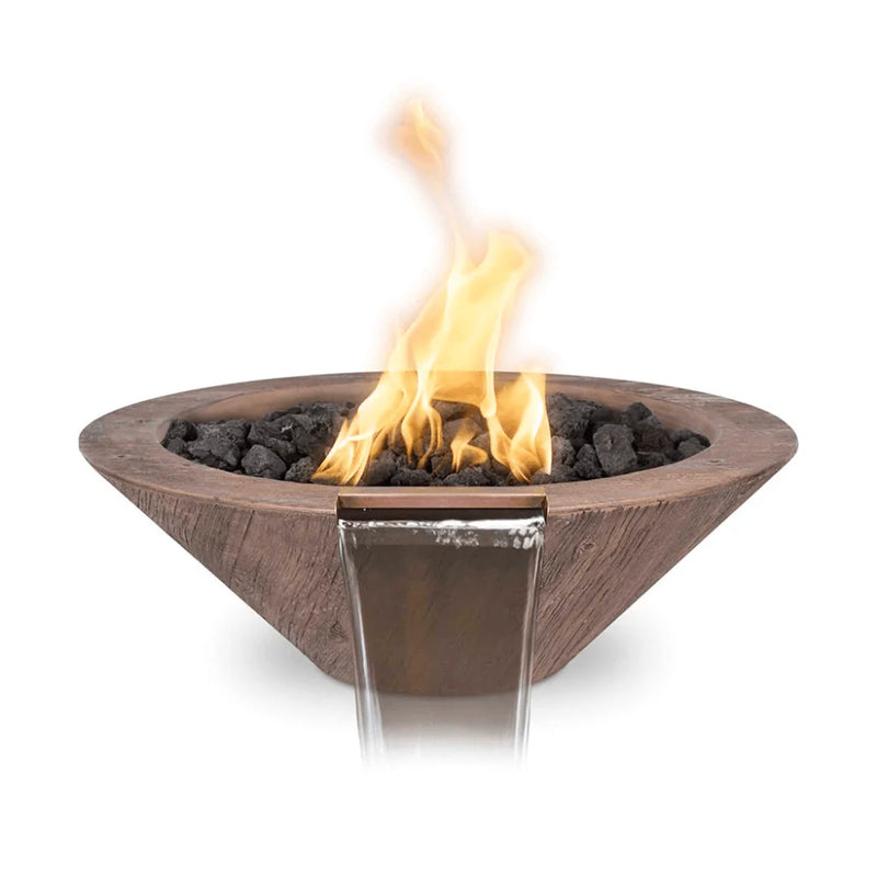 The Outdoor Plus - Cazo GFRC Wood Grain Concrete Round Fire & Water Bowl 32"