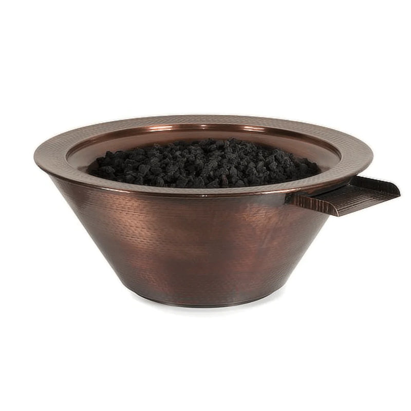 The Outdoor Plus - Cazo Hammered Copper Round Fire & Water Bowl 30"