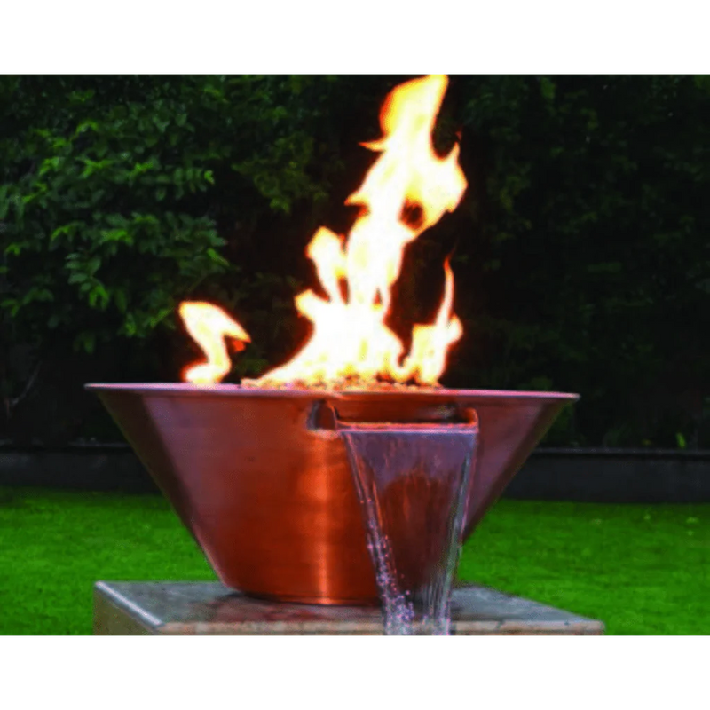 The Outdoor Plus - Cazo Hammered Copper Round Fire & Water Bowl 30"