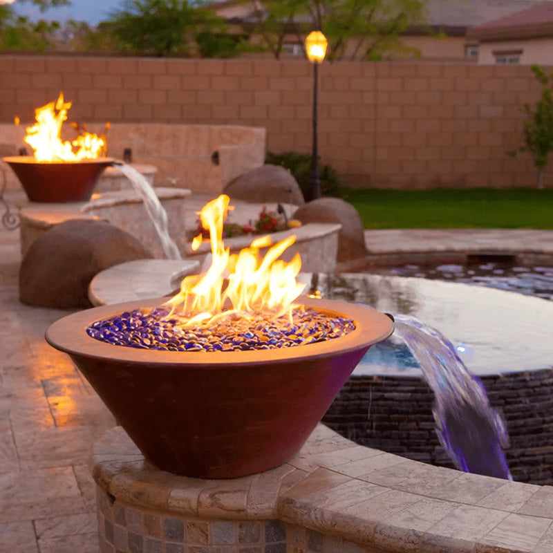 The Outdoor Plus - Cazo Powder Coated Steel Round Fire & Water Bowl 24"