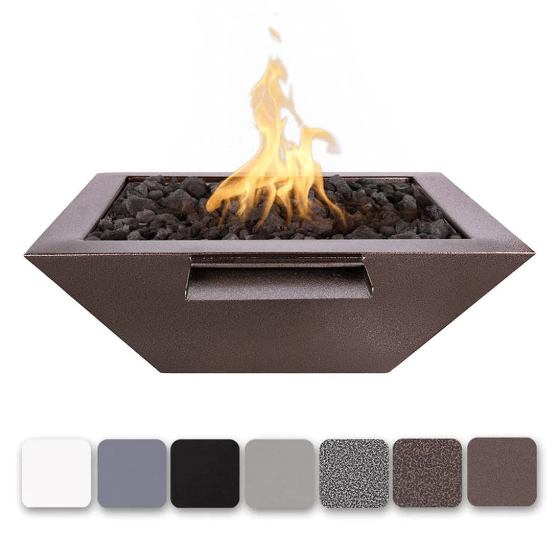 The Outdoor Plus - Maya Powder Coated Steel Square Fire & Water Bowl 24"