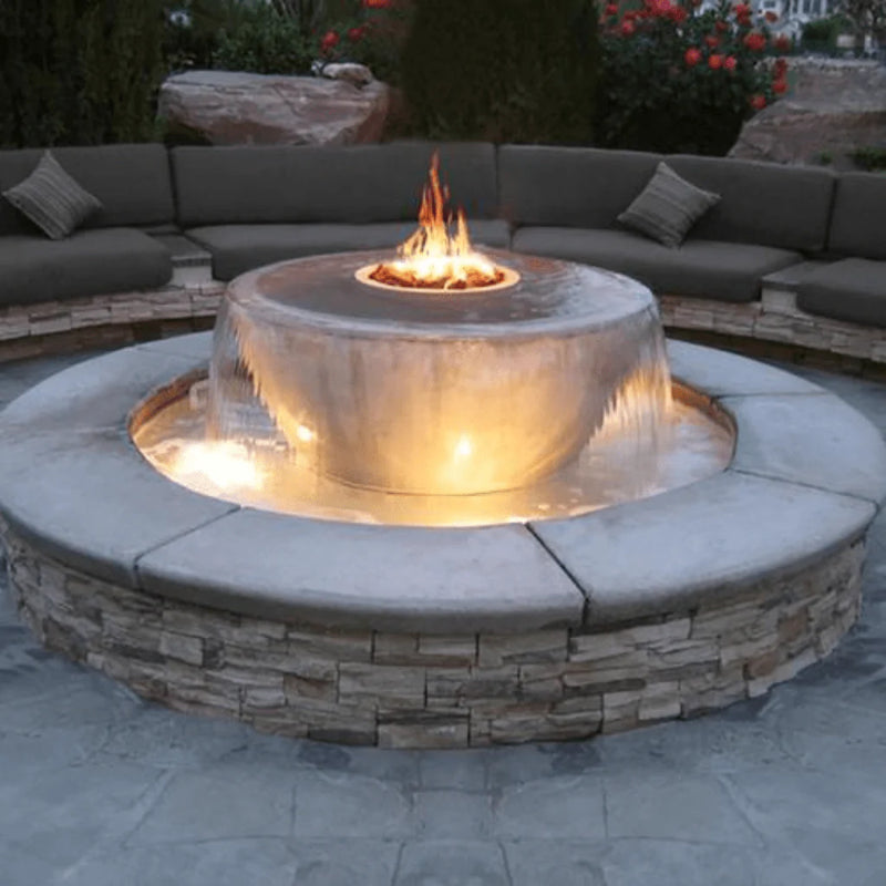 The Outdoor Plus - Sedona GFRC 360 Degree Spill Round Fire and Water Bowl 38"