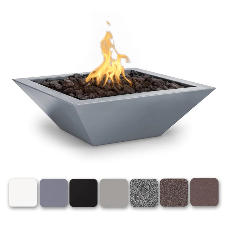 The Outdoor Plus - Maya Powder Coated Steel Square Fire Bowl 24"