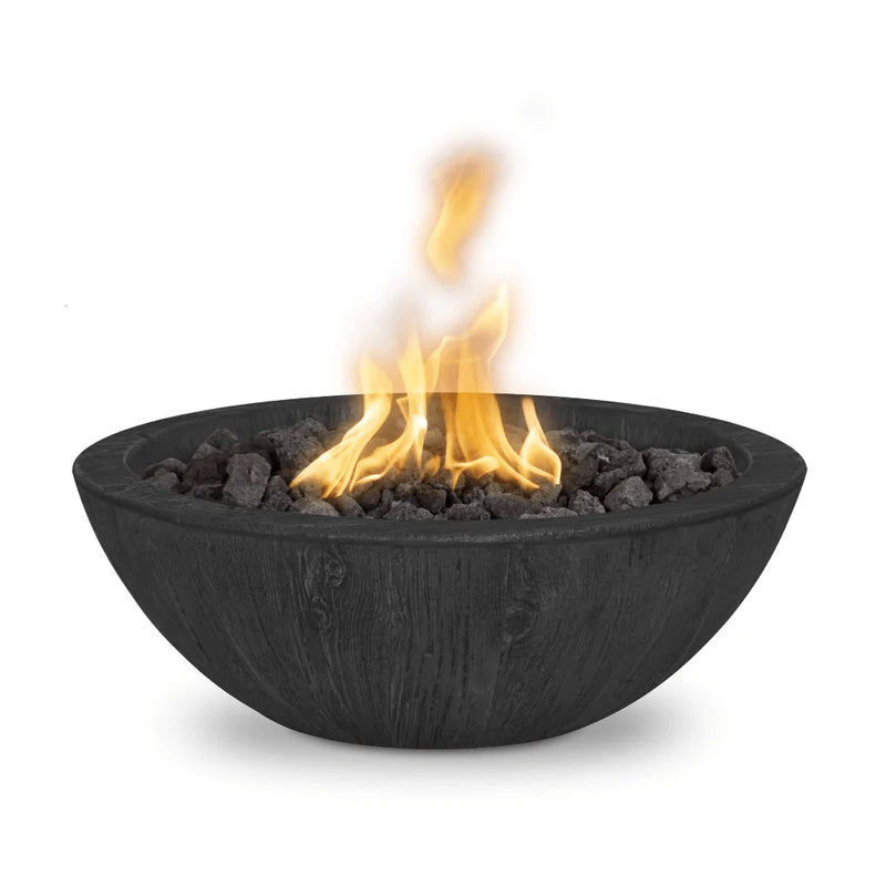 The Outdoor Plus - Sedona GFRC Wood Grain Concrete Round Fire Bowl 27"