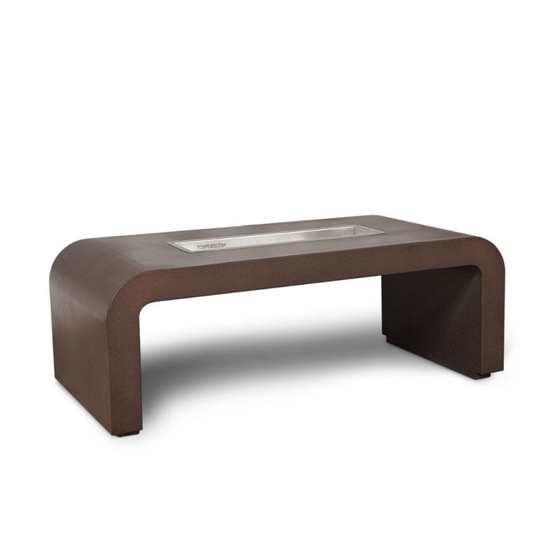 The Outdoor Plus 60" Calabasas Copper & Corten Steel & Stainless Steel Rectangle Fire Pit Table