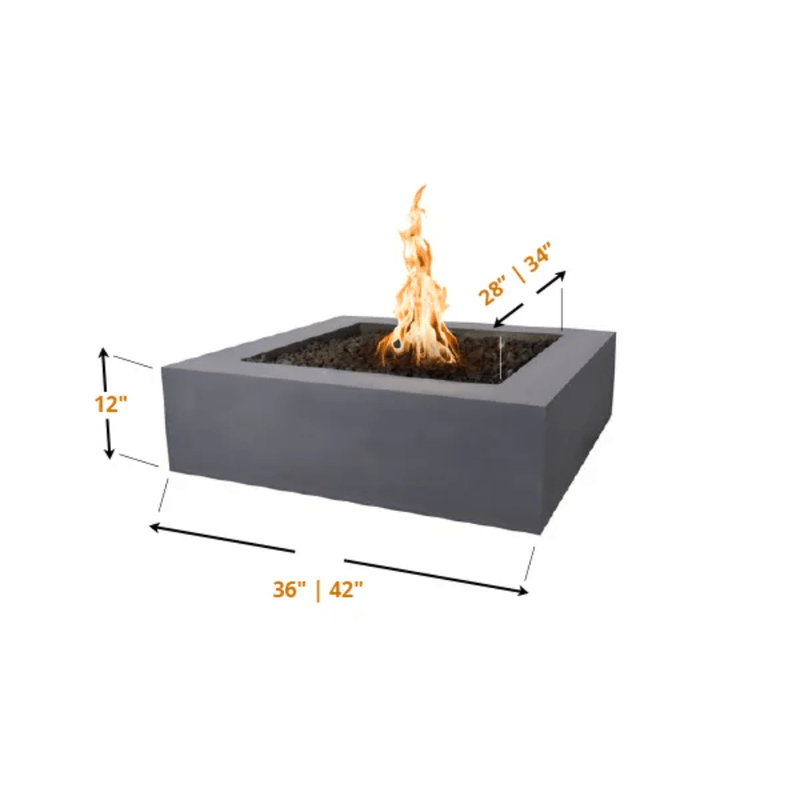 The Outdoor Plus - Quad GFRC Concrete Square Liquid Propane Fire Pit 42"