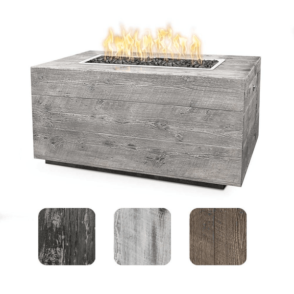 The Outdoor Plus - Catalina GFRC Wood Grain Concrete Rectangle Gas Fire Pit 120"