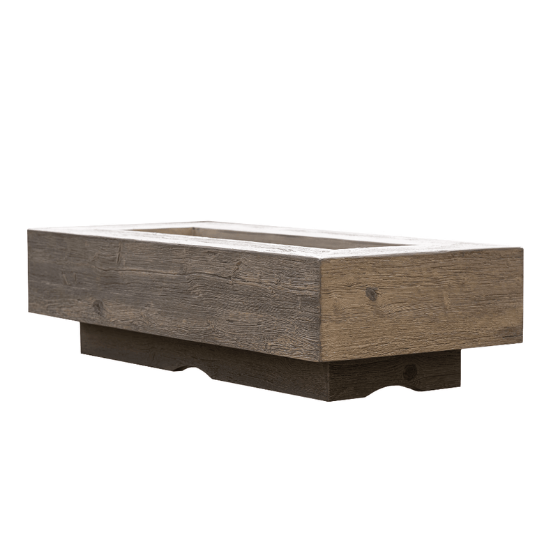 The Outdoor Plus - Coronado GFRC Wood Grain Concrete Rectangle Gas Fire Pit 120"