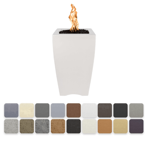 The Outdoor Plus - Baston Pillar GFRC Concrete Square Liquid Propane Fire Pit With Access Door 20"