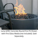The Outdoor Plus - Luna GFRC Concrete Round Liquid Propane Fire Pit 30"