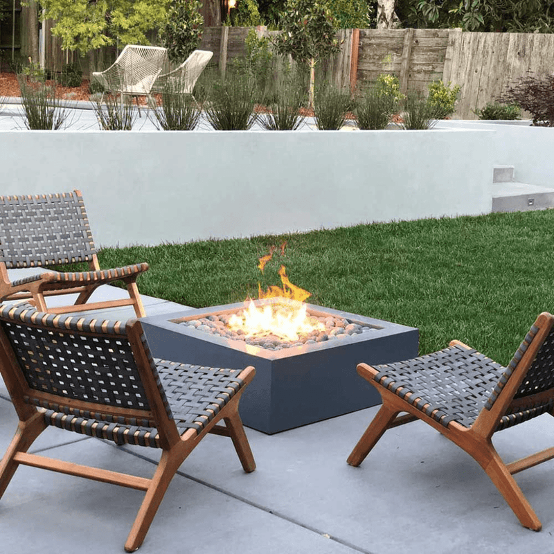 The Outdoor Plus - Quad GFRC Concrete Square Liquid Propane Fire Pit 36"