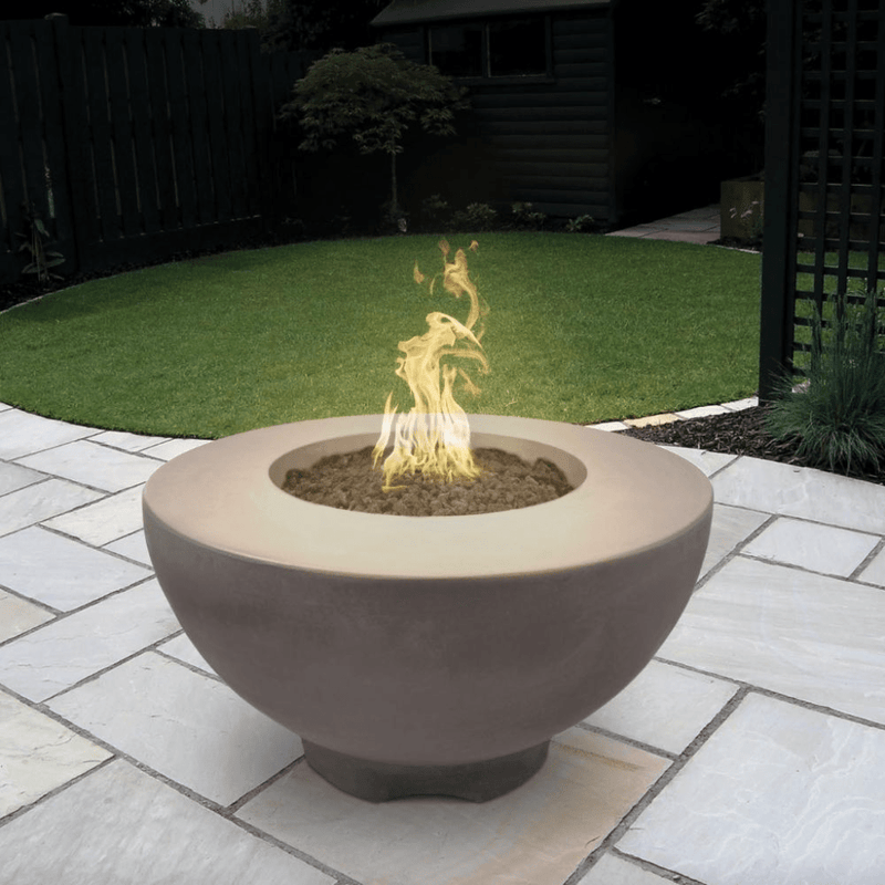 The Outdoor Plus - Sienna GFRC Concrete Round Natural Gas Fire Pit 37"