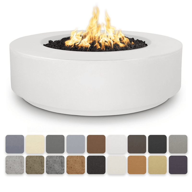 The Outdoor Plus - Occasional Height Florence GFRC Concrete Round Natural Gas Fire Pit 42"