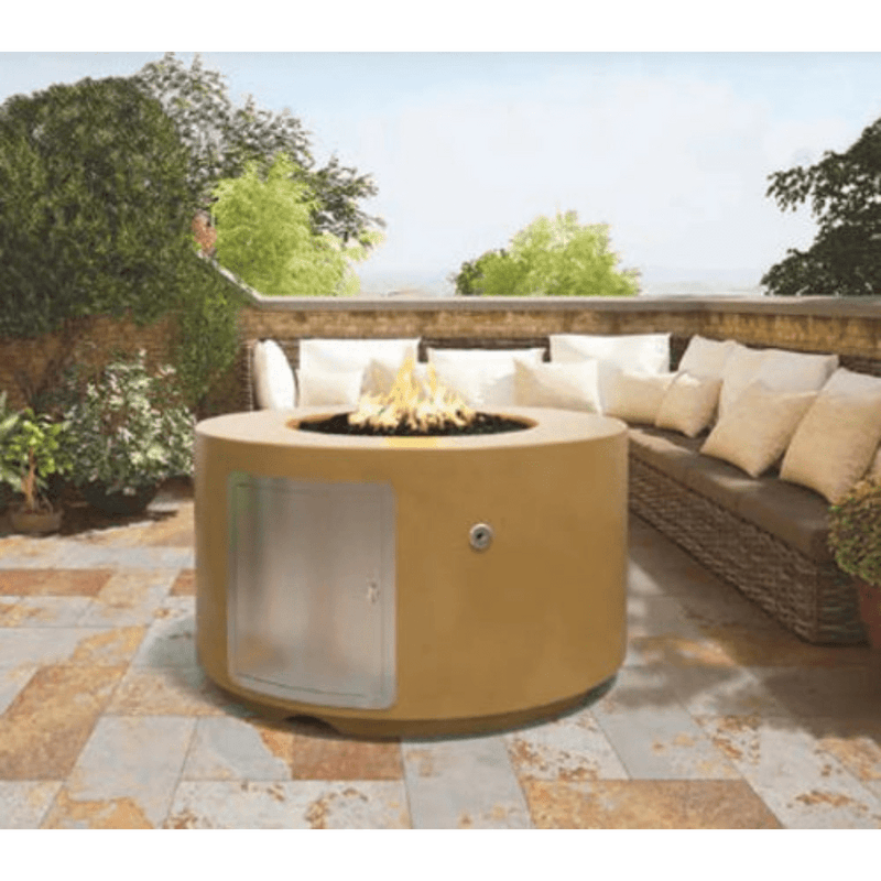 The Outdoor Plus - Chat Height Florence GFRC Concrete Round Natural Gas Fire Pit 42"