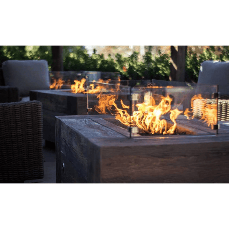 The Outdoor Plus - Catalina GFRC Wood Grain Concrete Rectangle Gas Fire Pit 48"