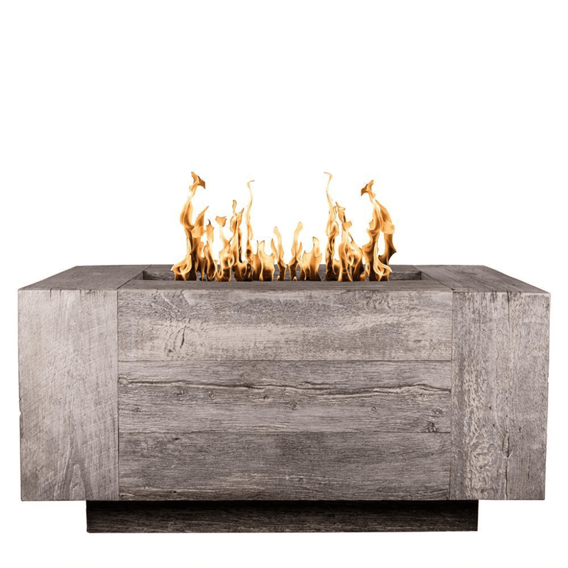 The Outdoor Plus - Catalina GFRC Wood Grain Concrete Rectangle Gas Fire Pit 48"