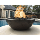 The Outdoor Plus - Sedona Narrow Ledge GFRC Concrete Round Liquid Propane Fire Pit 48"