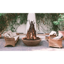 The Outdoor Plus - Sedona Narrow Ledge GFRC Concrete Round Natural Gas Fire Pit 60"