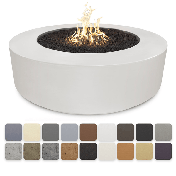 round fire pit | The Outdoor Plus - Florence GFRC Concrete Round Liquid Propane Fire Pit 54"