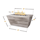The Outdoor Plus - Plymouth GFRC Wood Grain 24" tall Concrete Rectangle Gas Fire Pit 60"