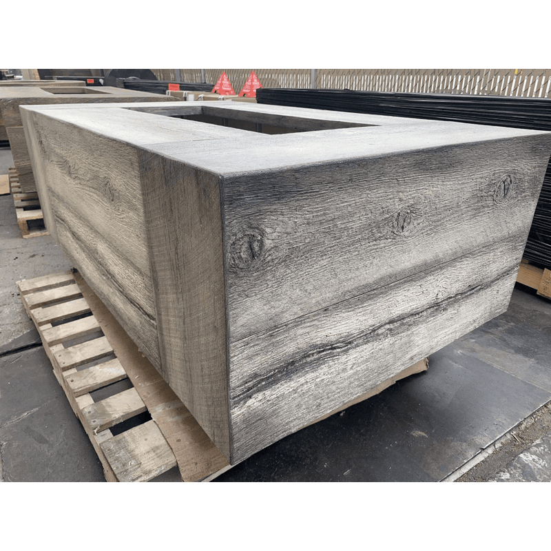 The Outdoor Plus - Coronado GFRC Wood Grain Concrete Rectangle Gas Fire Pit 72"