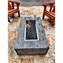 The Outdoor Plus - Coronado GFRC Wood Grain Concrete Rectangle Gas Fire Pit 72"