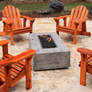 The Outdoor Plus Coronado GFRC 72 Inch Wood Grain Concrete Rectangle Gas Fire Pit