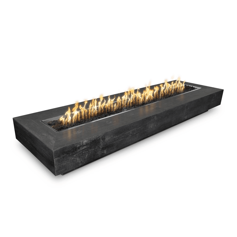 The Outdoor Plus - Coronado GFRC Wood Grain Concrete Rectangle Gas Fire Pit 72"