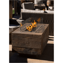 The Outdoor Plus - Catalina GFRC Wood Grain Concrete Rectangle Gas Fire Pit 96"