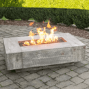 The Outdoor Plus - Coronado GFRC Wood Grain Concrete Rectangle Gas Fire Pit 96"