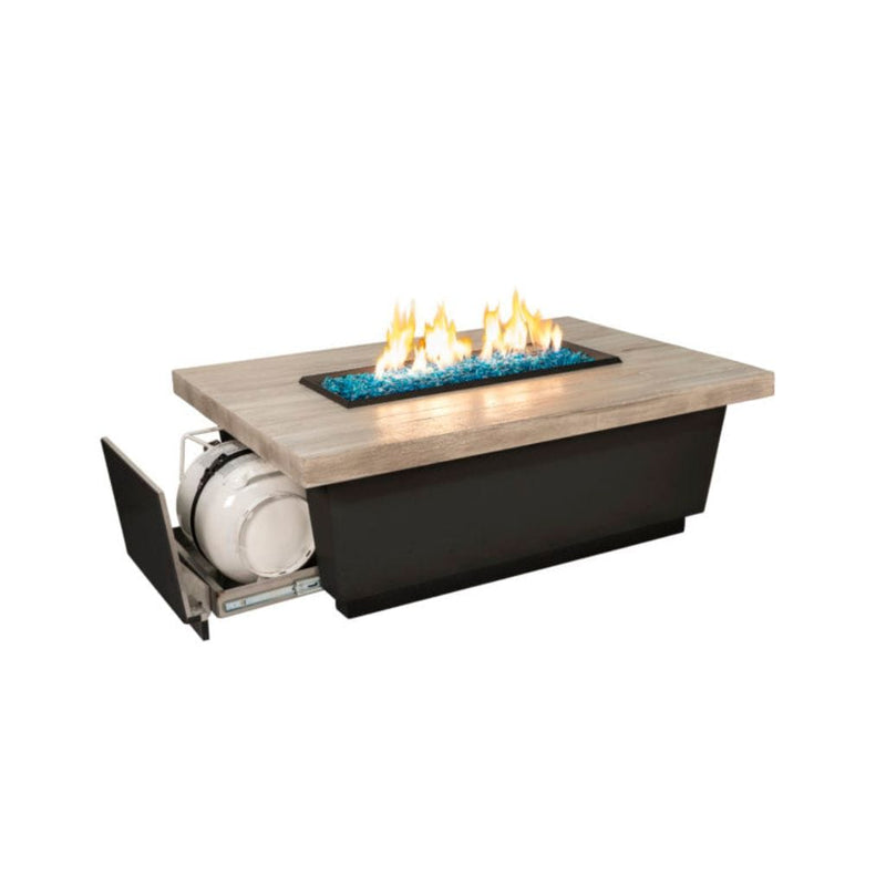 American Fyre Design | 52" Reclaimed Wood Contempo Rectangle LP Gas Drawer Tank Firetable