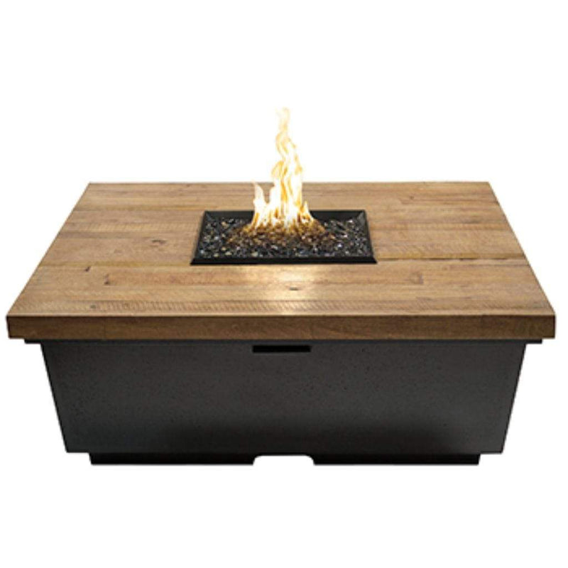 American Fyre Design | 44" Reclaimed Wood Contempo Square Gas Firetable