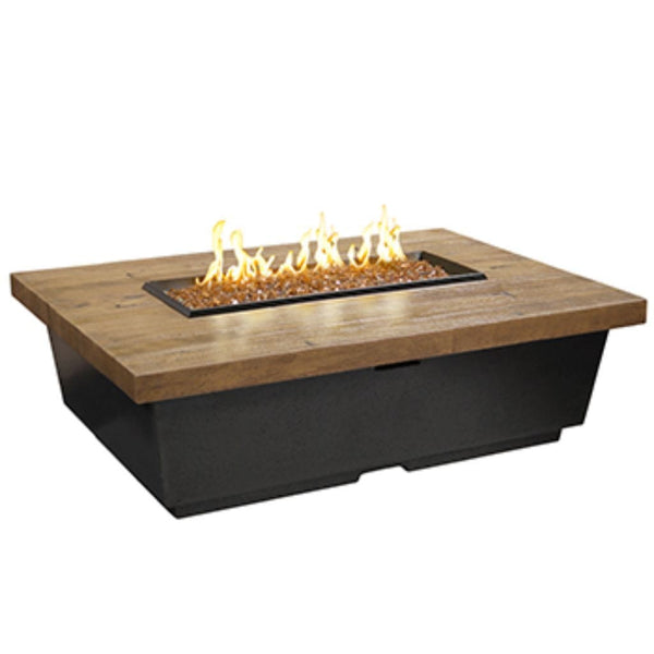 American Fyre Design | 54" Reclaimed Wood Contempo Rectangle Gas Firetable