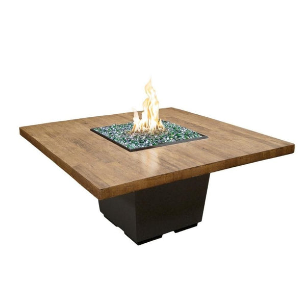 American Fyre Design |60" Reclaimed Wood Cosmopolitan Square Dining Gas Firetable