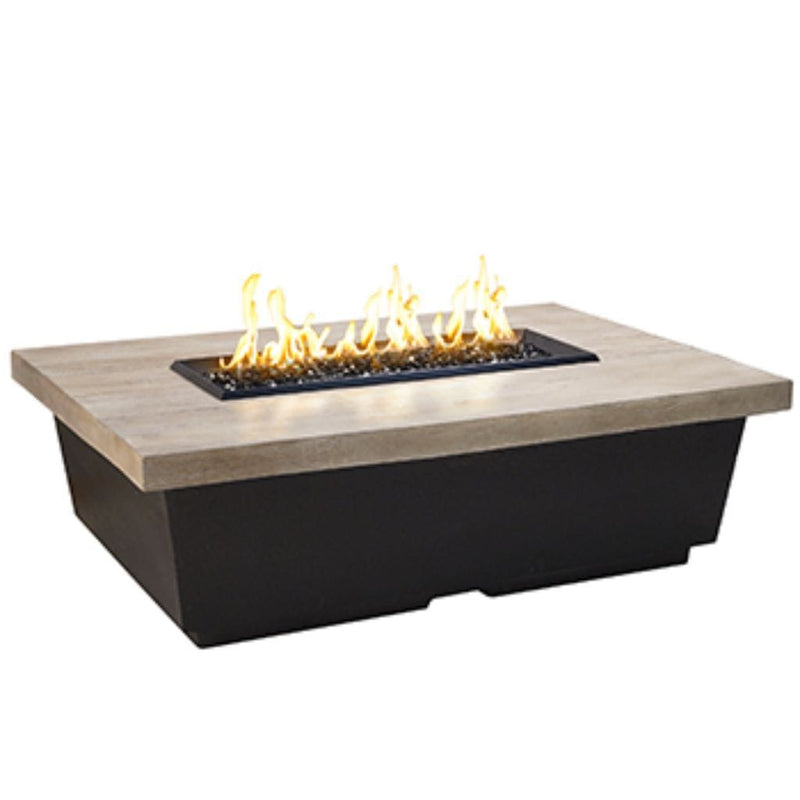 American Fyre Design | 54" Reclaimed Wood Contempo Rectangle Gas Firetable