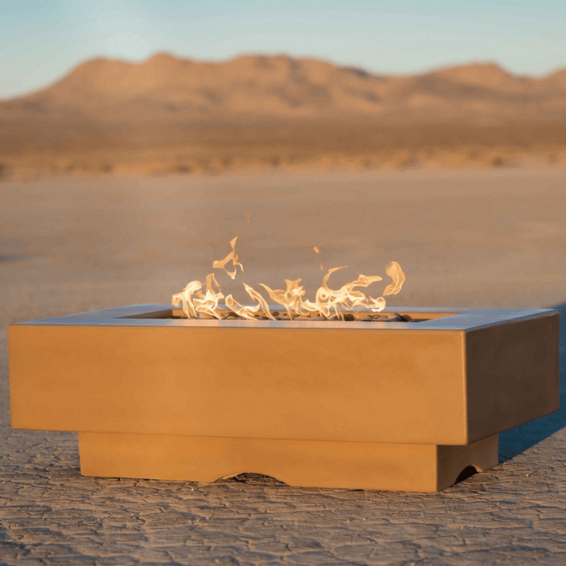 The Outdoor Plus - Del Mar GFRC Concrete Rectangle Liquid Propane Fire Pit Table 48"