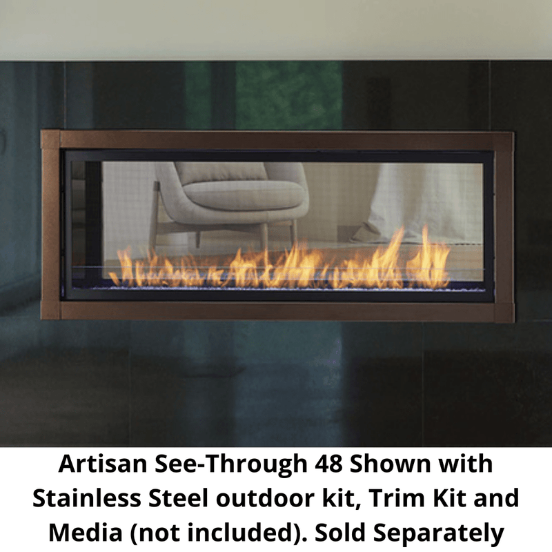 Monessen 48" Artisan Vent Free See-Through Linear Fireplace with IPI Plus Ignition