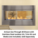 Monessen See-through Linear Artisan 48 Ventless Fireplace 
