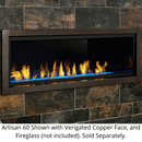 Monessen 60 Inch AVFL Artisan Ventless Linear Gas Fireplace with Intellifire Plus IPI Control