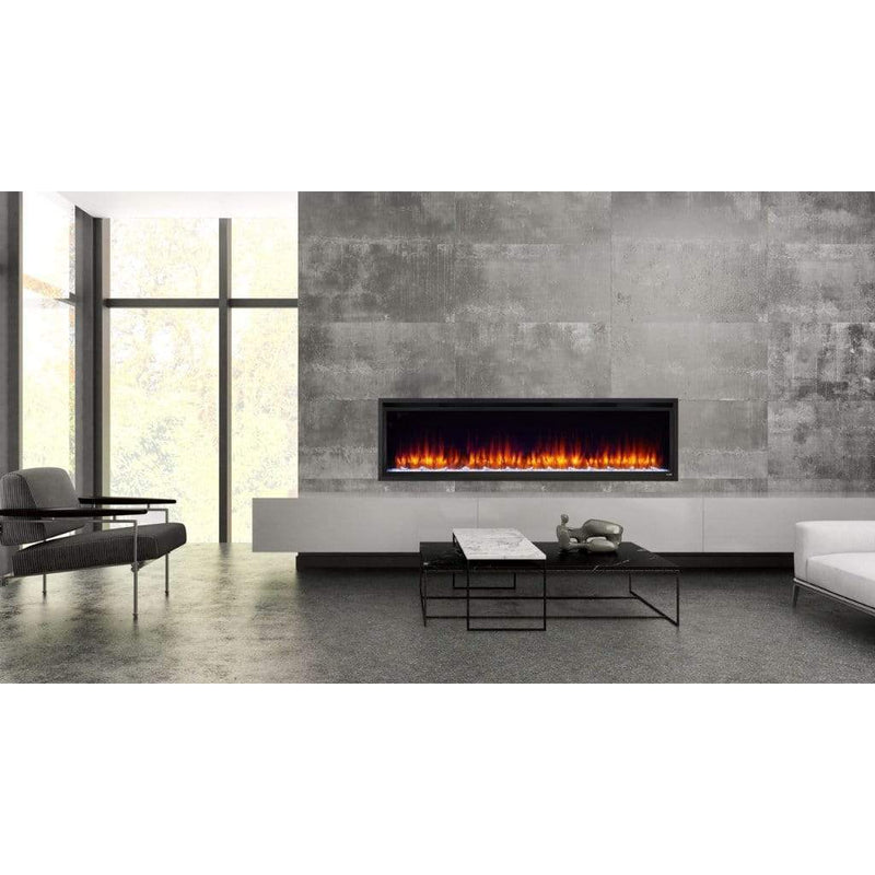 SimpliFire - 50" Allusion Platinum Recessed Linear Electric Fireplace