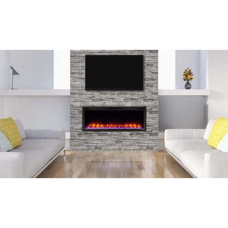 SimpliFire - 60" Allusion Platinum Recessed Linear Electric Fireplace