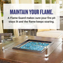 American Fire Glass Rectangular Glass Flame Guard for 24" x 8" Drop-In Fire Pit Pan