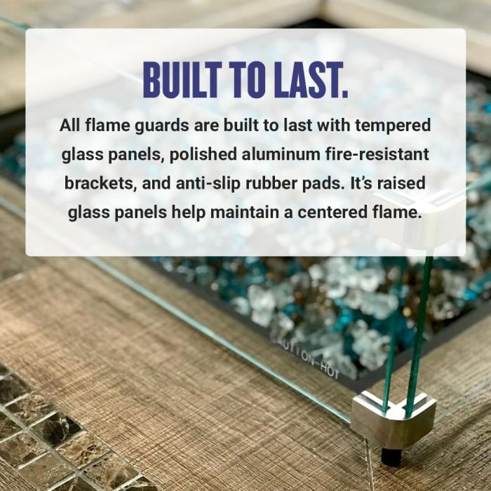 American FireGlassLinear Glass Flame Guard for 36" x 6" Linear Drop-In Fire Pit Pan
