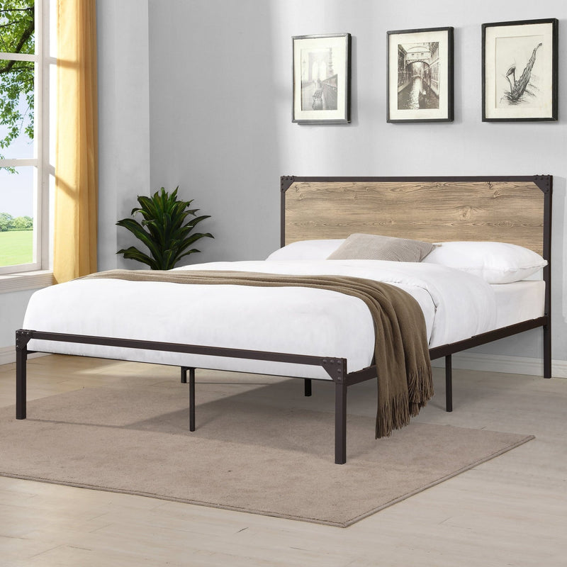 Budenholz Platform California King Bed in Light Gray