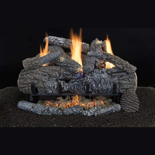 Hargrove 24" Yukon Char Vent-Free Gas Log Set with Millivolt Valve