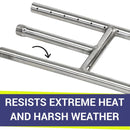 American Fire Glass 12" x 6" Stainless Steel H-Style Burner - Natural Gas
